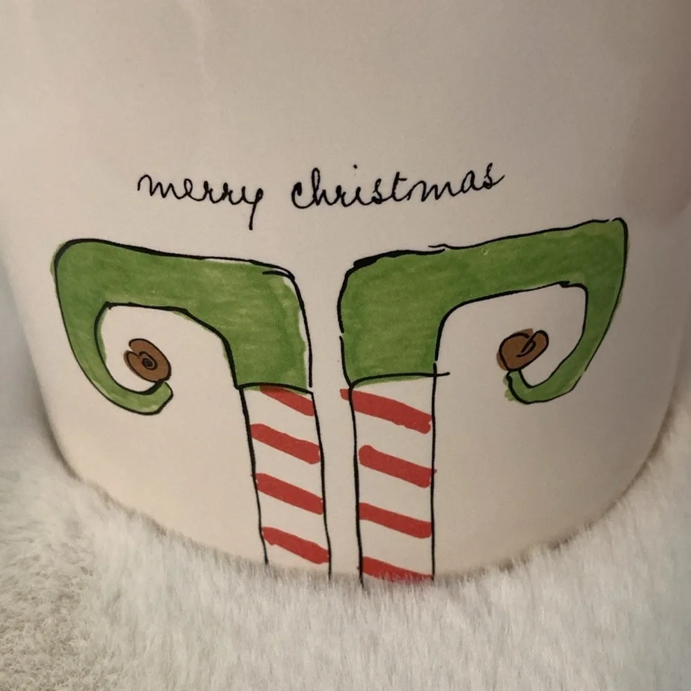 Rae Dunn Merry Christmas Elf Feet Canister